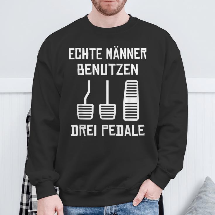 Echte Männer Benutzen Drei ペデール 旧車 手動運転 スウェットシャツ 高齢者への贈り物