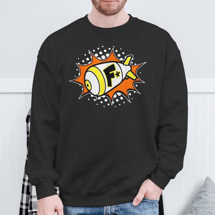 F-Bomb Retro Action Word Comic Book Cartoon Pop Art Sweatshirt Gifts for Old Men
