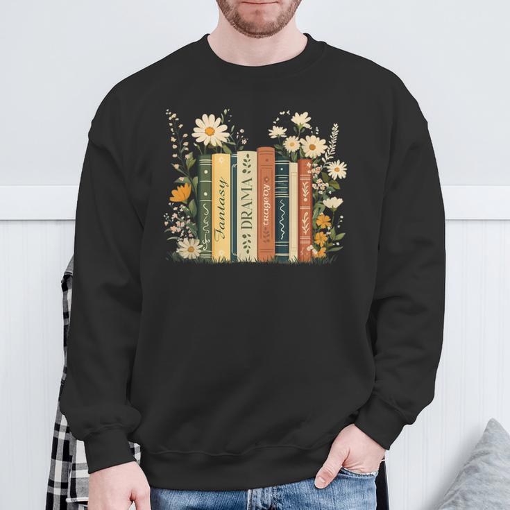 Fantasy Drama Tragedy Book Floral Subtle Sweatshirt Gifts for Old Men