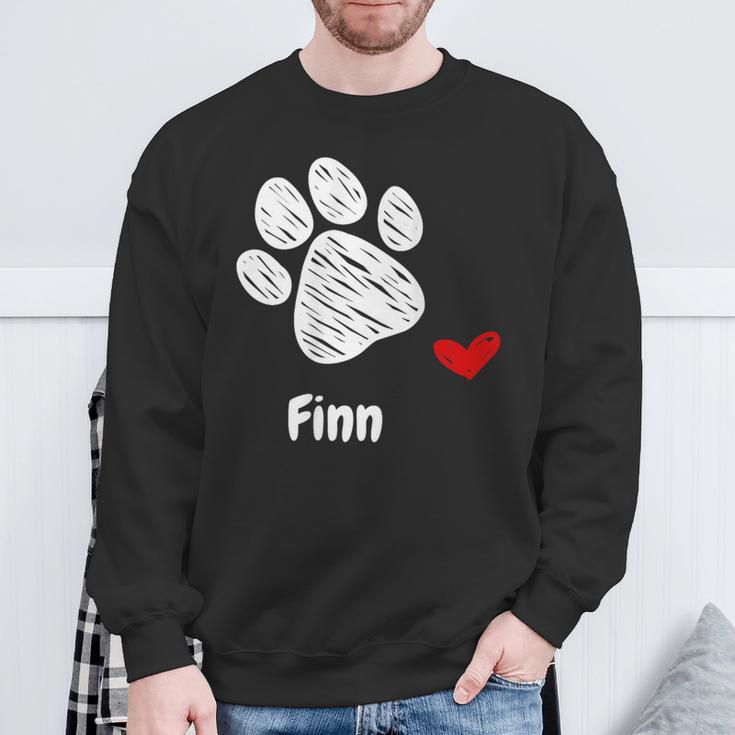 Finn Dog Paw Best Puppy Dog Finn Dog Lover スウェットシャツ 高齢者への贈り物