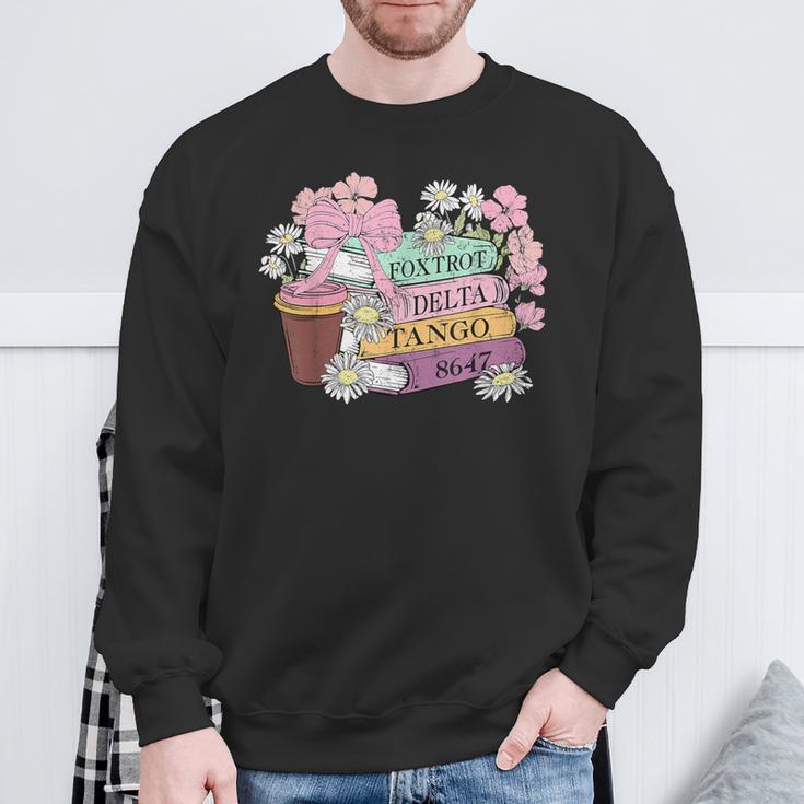 Floral Book Foxtrot Delta Tango 8647 Sweatshirt Gifts for Old Men