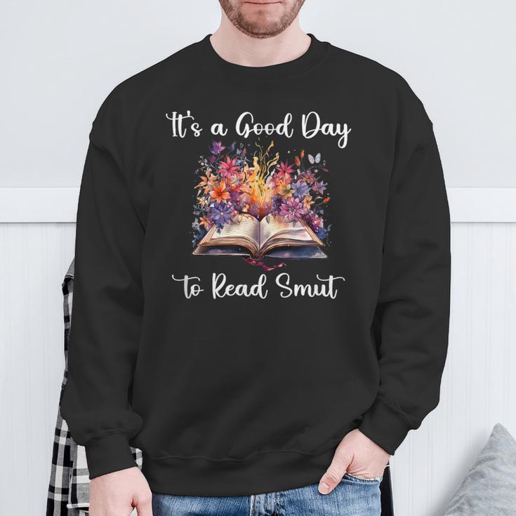 Floral Book Smut Slut Read Smutty Books Fuck Off I'm Reading Sweatshirt Gifts for Old Men