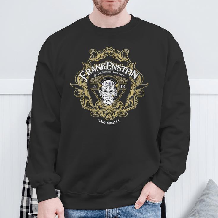 Frankenstein Book Victorian Badge Logo Sweatshirt Gifts for Old Men Frankenstein Book Victorian Badge Logo Sweatshirt Gifts for Old Men