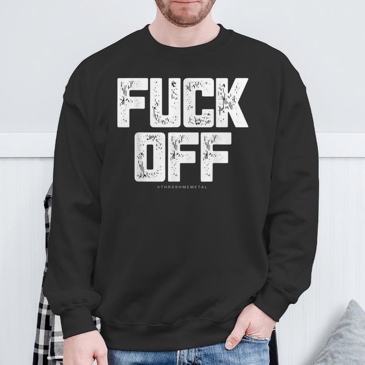 メンズ Fuck Off Thrash メタル スウェットシャツ 高齢者への贈り物