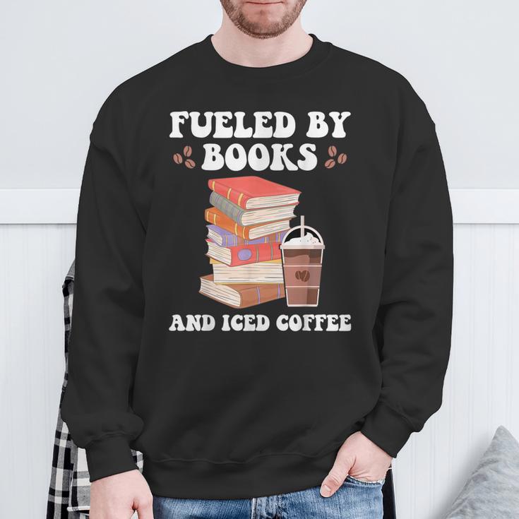 Fueled By Books And Iced Coffee Coffee Read Book Lover Sweatshirt Gifts for Old Men Fueled By Books And Iced Coffee Coffee Read Book Lover Sweatshirt Gifts for Old Men