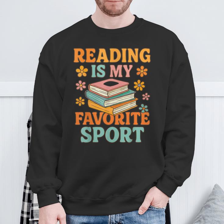 Fun Reading Is My Favorite Sport Book Lover Sweatshirt Gifts for Old Men