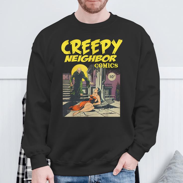 FUNNY Creepy Neighbor Comics Parody Horror Comic Book Sweatshirt Gifts for Old Men