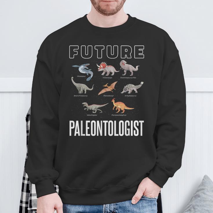 Future Paleontologist モササウルス・トリケラトプス ティラノサウルス スウェットシャツ 高齢者への贈り物