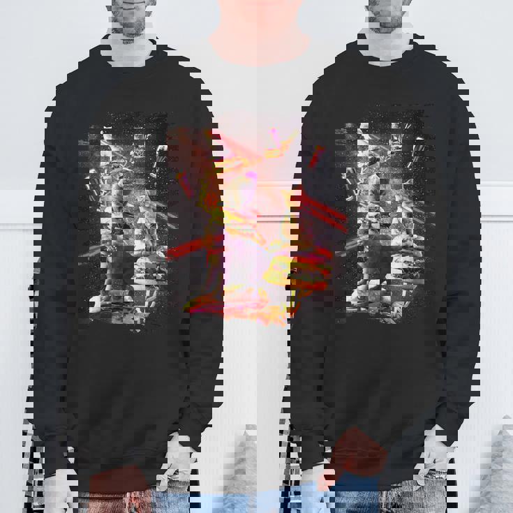 Galaxy Laser Cat On Burger -Pace Cheeseburger Cats スウェットシャツ 高齢者への贈り物