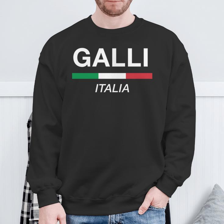 Galli イタリア製 ファミリーネーム イタリア 国旗 長袖tシャツ スウェットシャツ 高齢者への贈り物