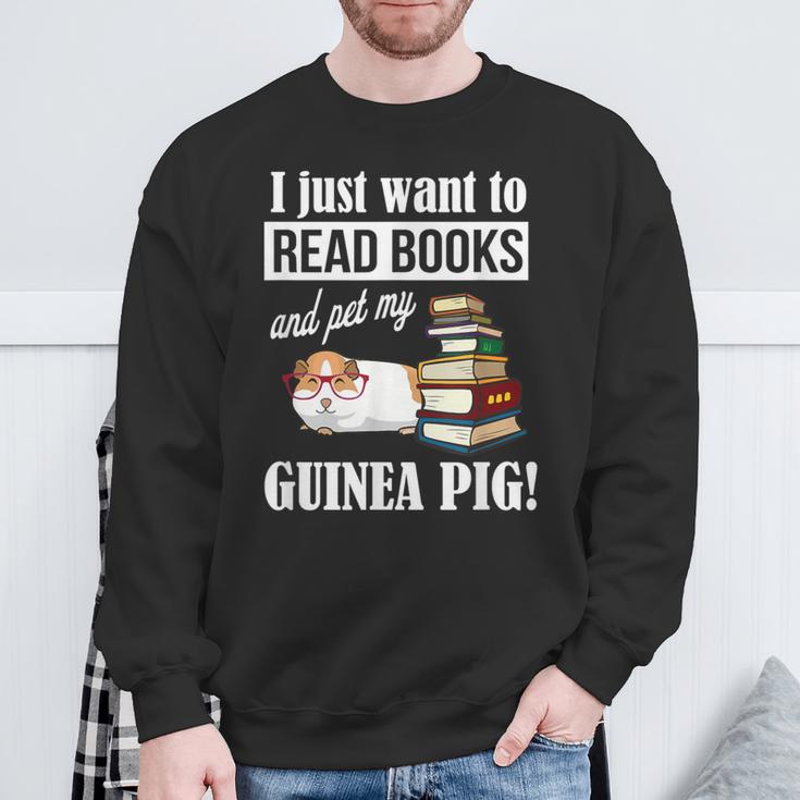 Girls & Boys Read Books And Pet My Guinea Pig Lover Sweatshirt Gifts for Old Men
