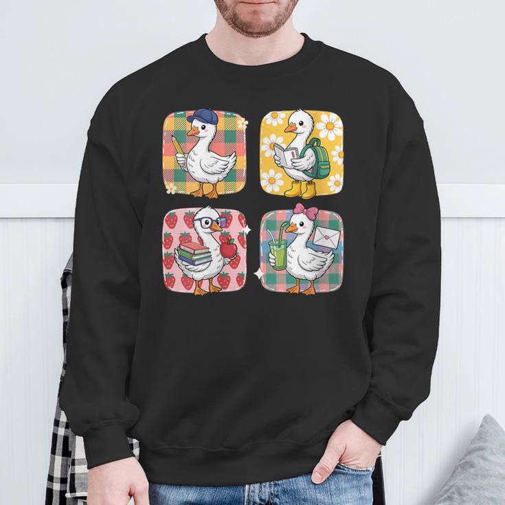 Goose Teacher Back To School Goose Books Student Cute Sweatshirt Gifts for Old Men Goose Teacher Back To School Goose Books Student Cute Sweatshirt Gifts for Old Men
