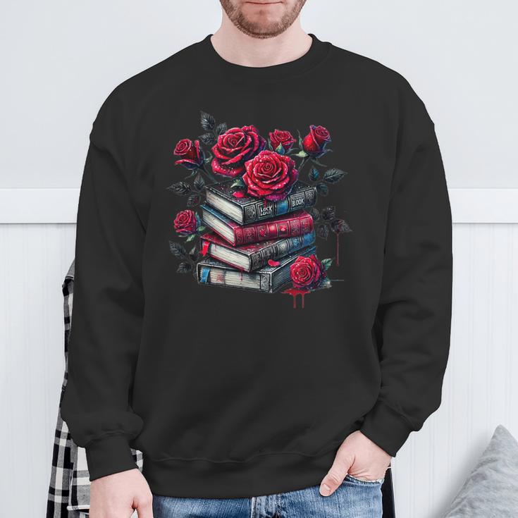 Gothic Books Roses Dark Academia Vintage Library Romance Sweatshirt Gifts for Old Men Gothic Books Roses Dark Academia Vintage Library Romance Sweatshirt Gifts for Old Men
