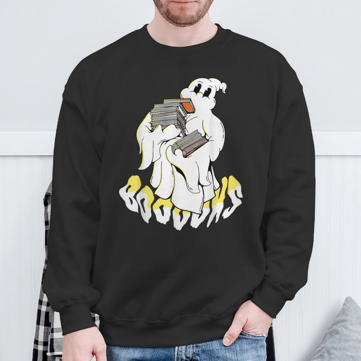 Halloween Books Cute Ghost Reading Booooks Teacher Sweatshirt Gifts for Old Men Halloween Books Cute Ghost Reading Booooks Teacher Sweatshirt Gifts for Old Men