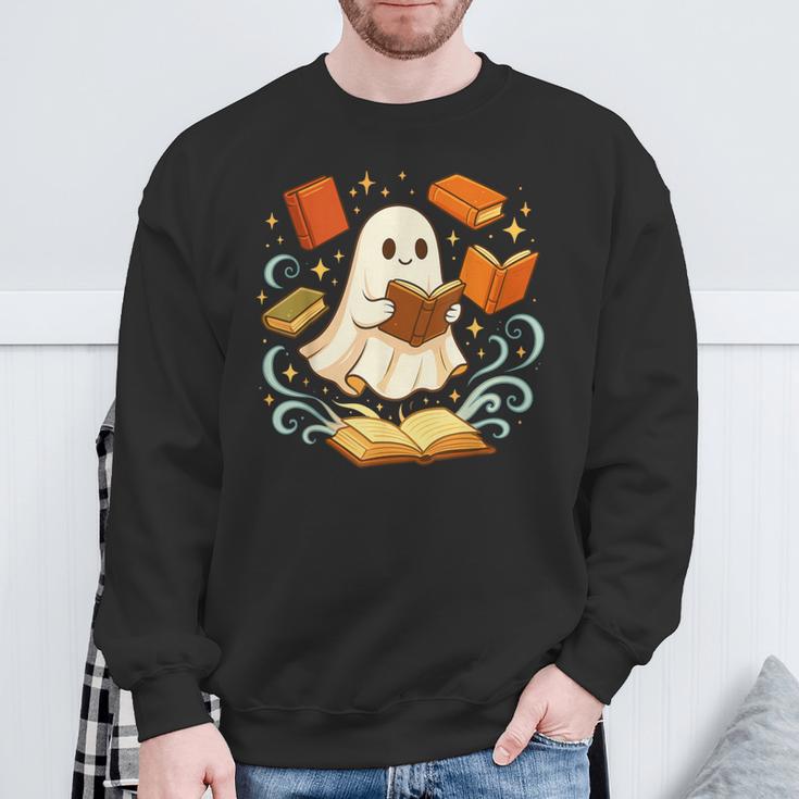 Halloween Cute Ghost Shirt Reading Books Ghost Sweatshirt Gifts for Old Men Halloween Cute Ghost Shirt Reading Books Ghost Sweatshirt Gifts for Old Men