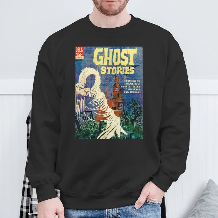 Halloween Horror Vintage Ghost Grim Reaper Comic Book Retro Sweatshirt Gifts for Old Men