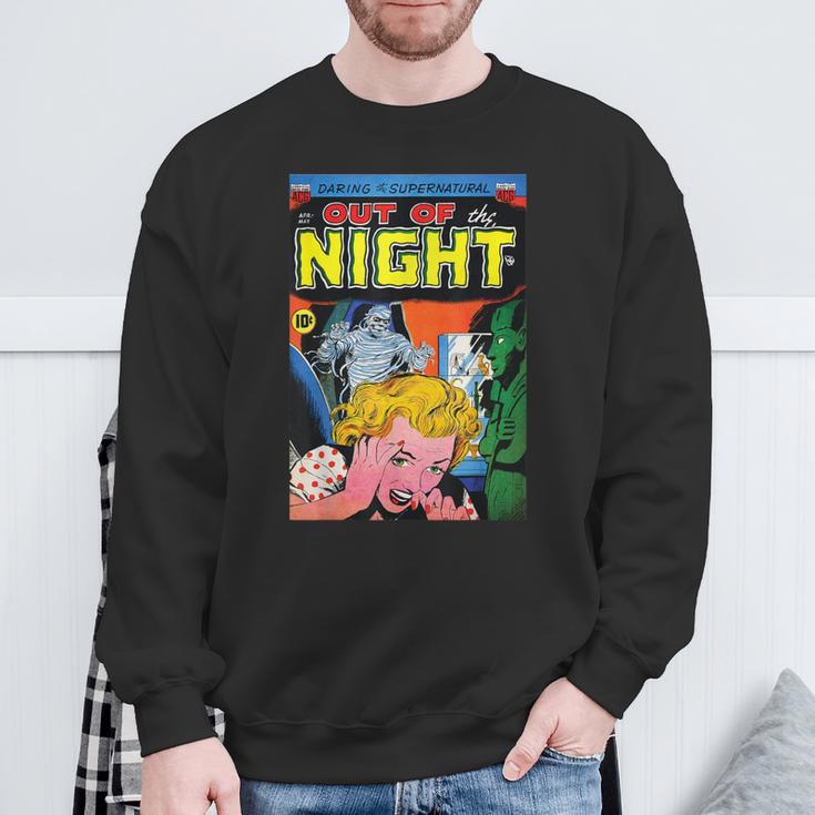 Halloween Horror Vintage Mummy Zombie Comic Book Retro Sweatshirt Gifts for Old Men