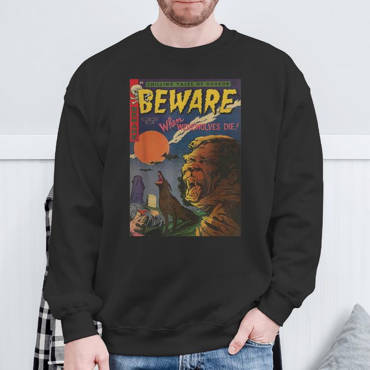 Halloween Horror Vintage Werewolf Comic Book Retro Sweatshirt Gifts for Old Men Halloween Horror Vintage Werewolf Comic Book Retro Sweatshirt Gifts for Old Men