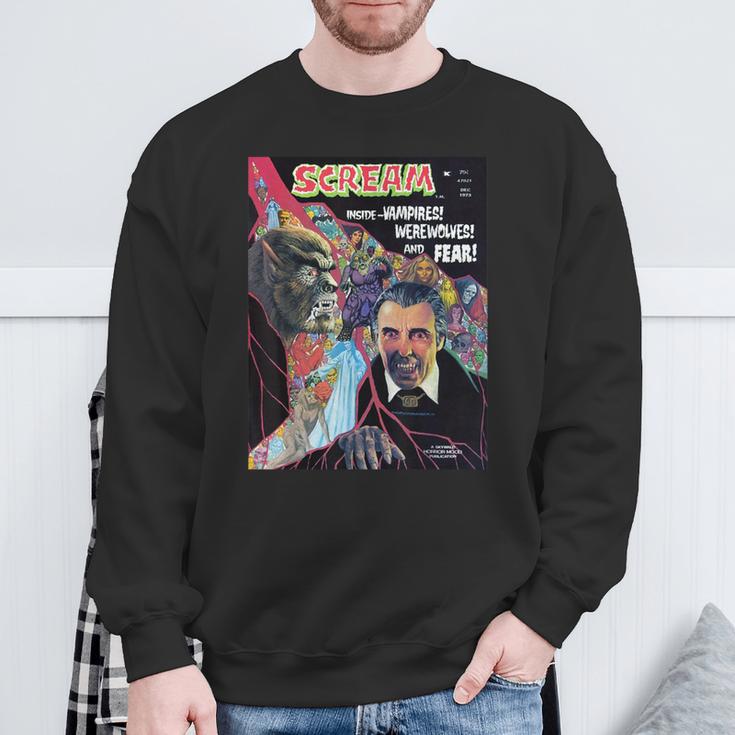 Halloween Horror Vintage Werewolf Vampire Comic Book Retro Sweatshirt Gifts for Old Men Halloween Horror Vintage Werewolf Vampire Comic Book Retro Sweatshirt Gifts for Old Men