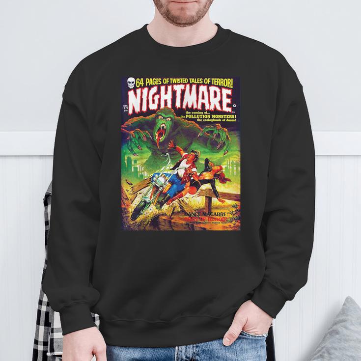 Halloween Monster Scary Vintage Horror Comic Book Sweatshirt Gifts for Old Men