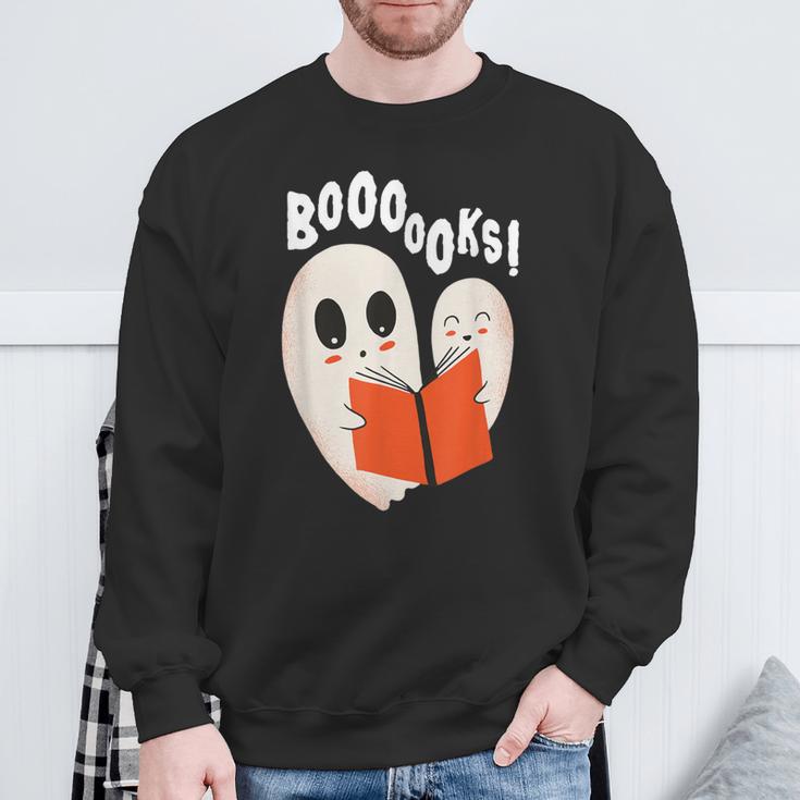 Halloween Teacher Library Ghost Books Men Women Kids Sweatshirt Gifts for Old Men