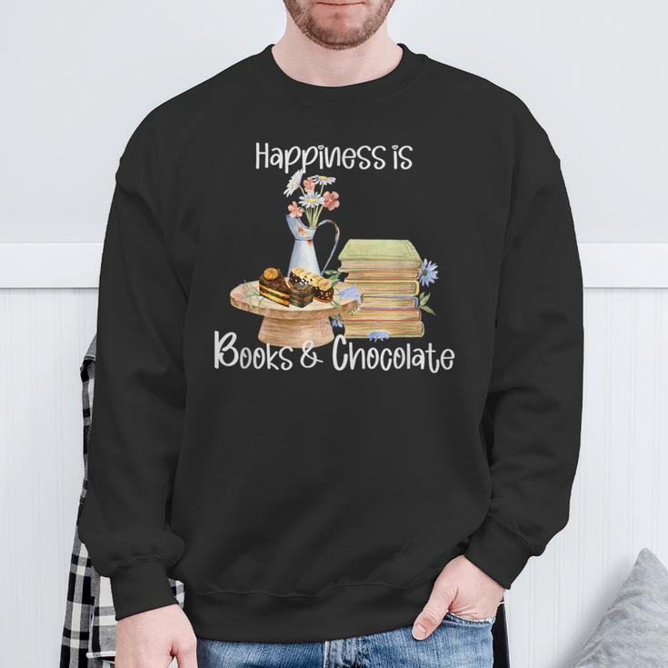 Happiness Is Books And Chocolate Sweatshirt Gifts for Old Men Happiness Is Books And Chocolate Sweatshirt Gifts for Old Men