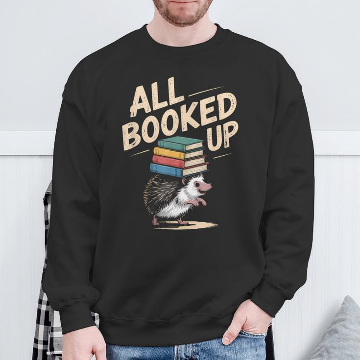 Hedgehog Book Lovers All Booked UP Retro Sweatshirt Gifts for Old Men Hedgehog Book Lovers All Booked UP Retro Sweatshirt Gifts for Old Men