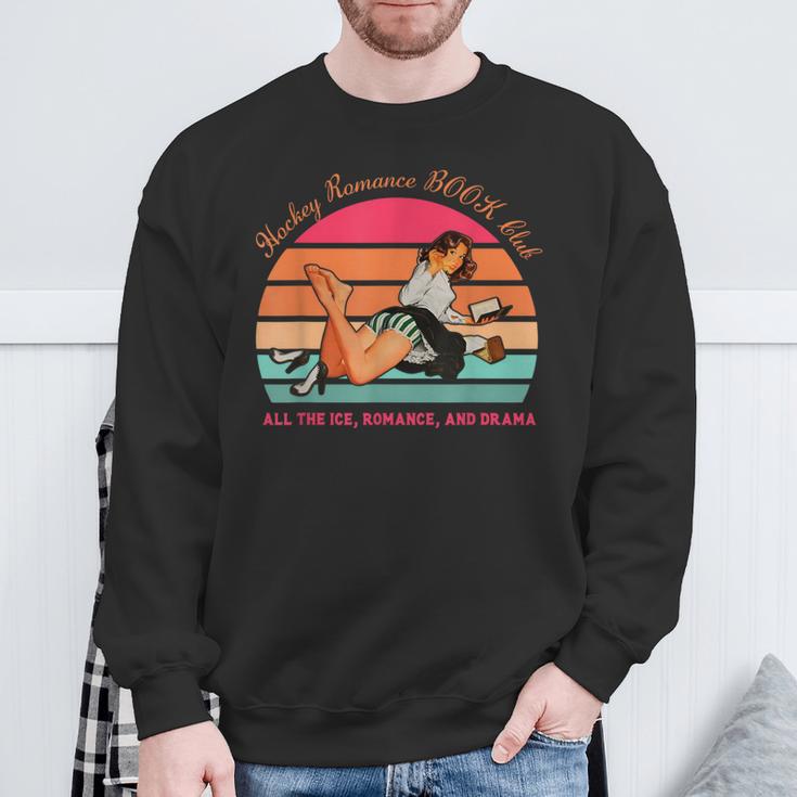 Hockey Romance Book Club All The Ice Romance Drama Vintage Sweatshirt Gifts for Old Men