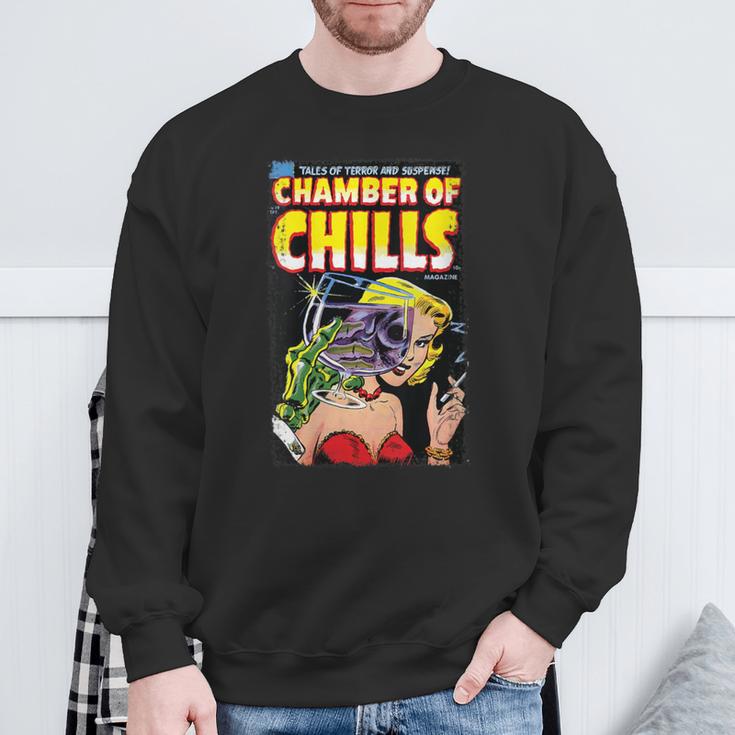 Horror Comic Book Cover Chamber Of Chills 19 Sweatshirt Gifts for Old Men