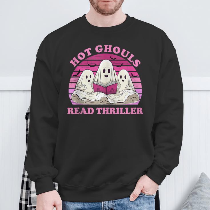 Hot Ghouls Read Thriller Spooky Book Club Reading Lovers Sweatshirt Gifts for Old Men