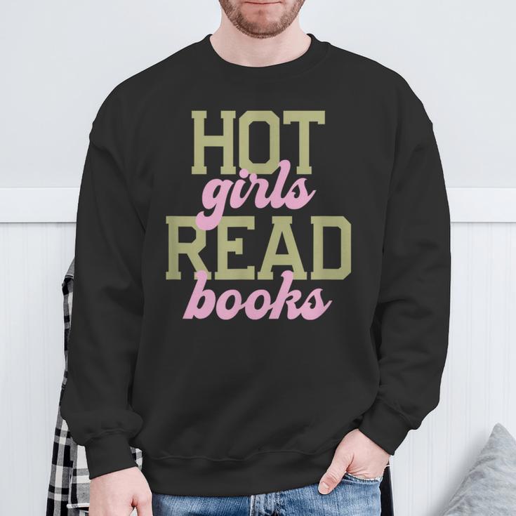 Hot Girls Read Books Retro Varsity Aesthetic Reading Sweatshirt Gifts for Old Men Hot Girls Read Books Retro Varsity Aesthetic Reading Sweatshirt Gifts for Old Men