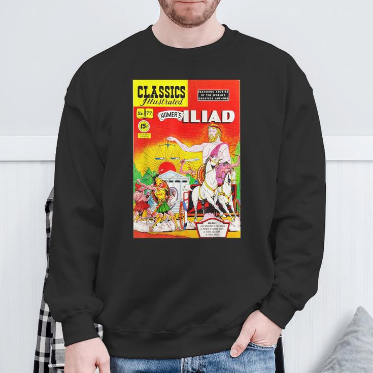 The Iliad Homer Vintage Comic Book Cover Sweatshirt Gifts for Old Men
