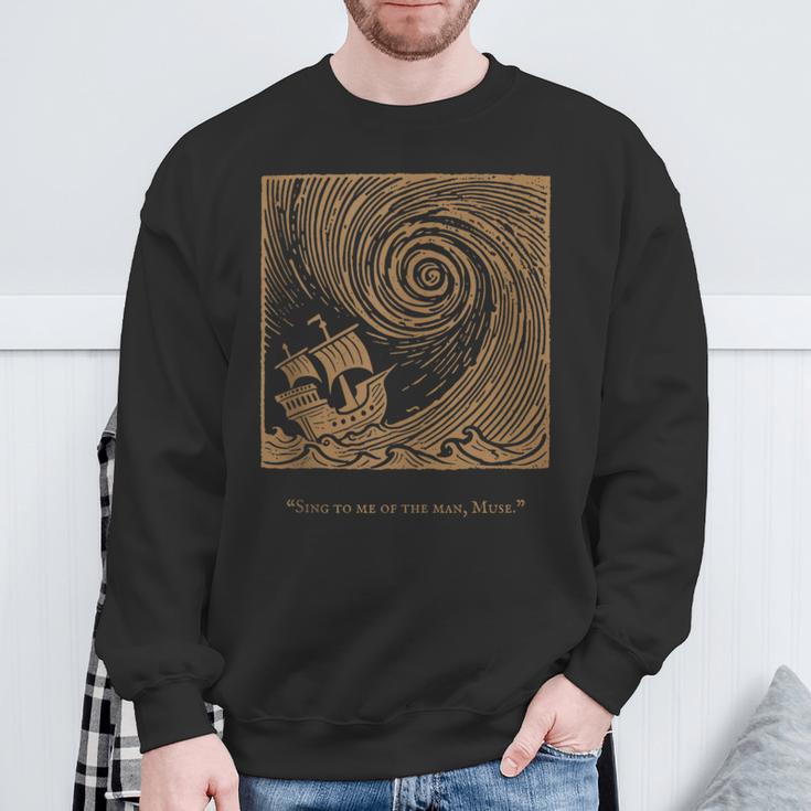 Iliad Odyssey Homer Ancient Greek History Book Odyssey Sweatshirt Gifts for Old Men