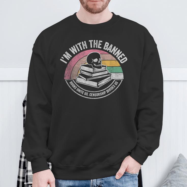 I'm With The Banned Books Unite Us Censorship Divides Us Sweatshirt Gifts for Old Men