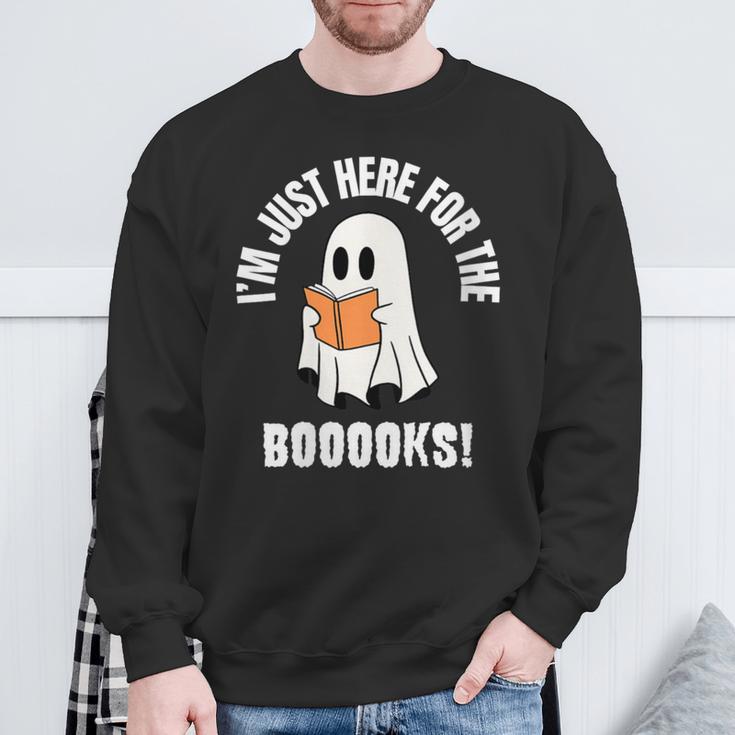 I'm Just Here For The Books Read More Boooks Halloween Sweatshirt Gifts for Old Men