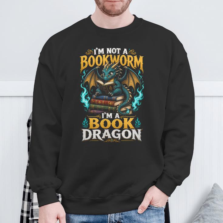I'm Not A Bookworm I'm A Book Dragon Sweatshirt Gifts for Old Men I'm Not A Bookworm I'm A Book Dragon Sweatshirt Gifts for Old Men