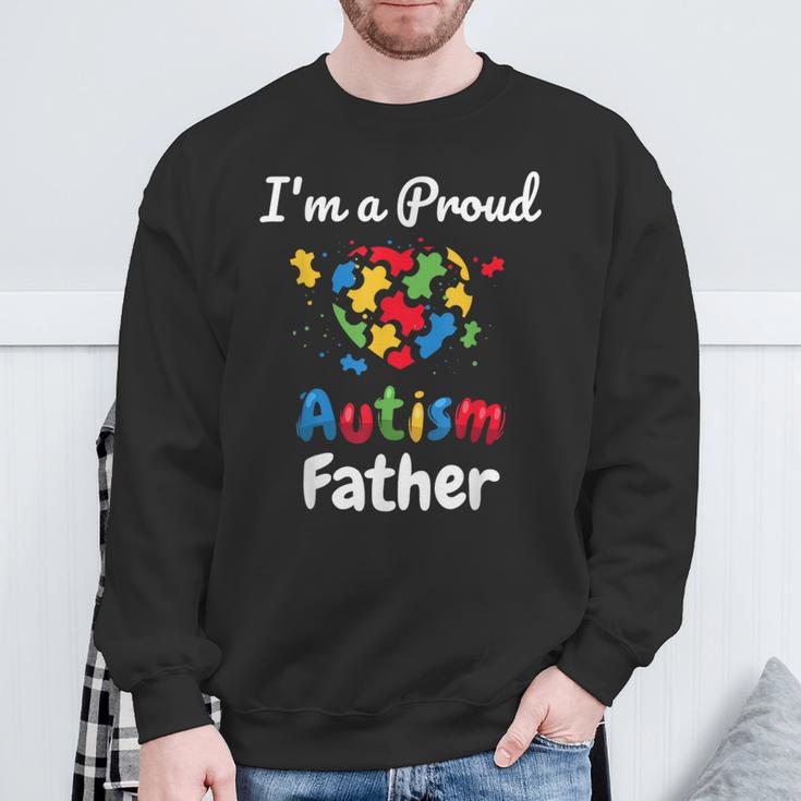 I'm A Proud Autism Father Dad Heart Sweatshirt Gifts for Old Men