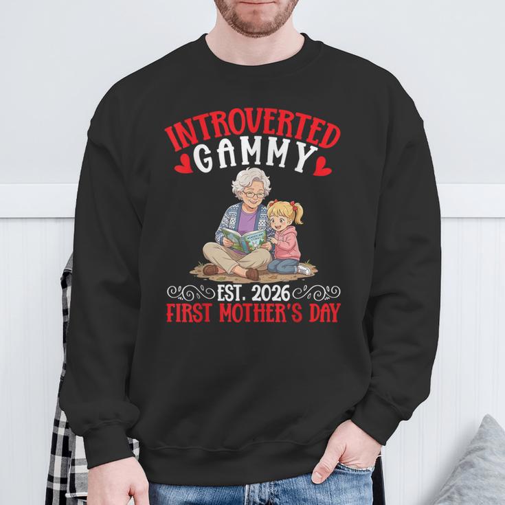 Introverted Gammy Est 2026 First Mother's Day Reading Book Sweatshirt Gifts for Old Men