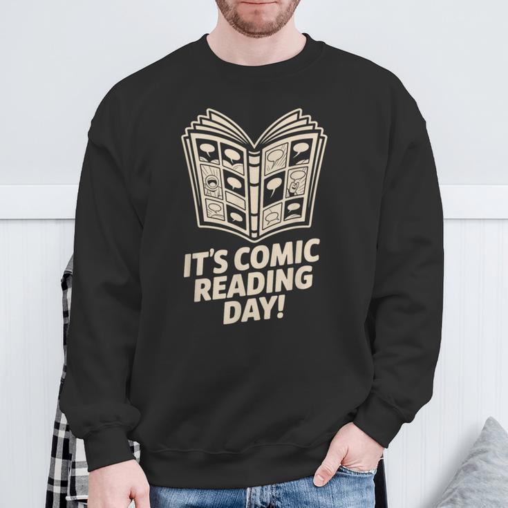 It’s Comic Reading Day Manga Cartoon Book Graphic Novel Sweatshirt Gifts for Old Men
