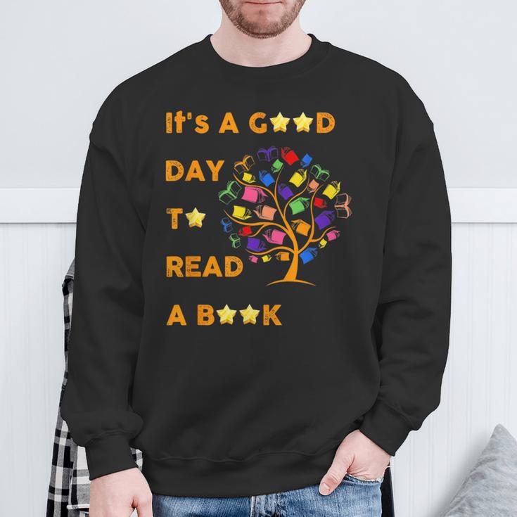 It's a Good Day To Read a Book Children's Book Week- Fall Sweatshirt Gifts for Old Men