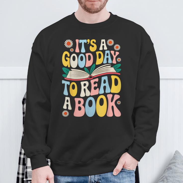 It’s a Good Day To Read a Book Floral Women Girls Book Day Sweatshirt Gifts for Old Men