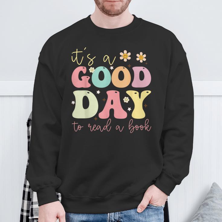 It’s A Good Day To Read A Book Lovers Library Reading Women Sweatshirt Gifts for Old Men