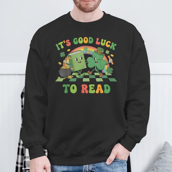 It's Good Luck To Read St Patrick's Day Book Lucky Sweatshirt Gifts for Old Men