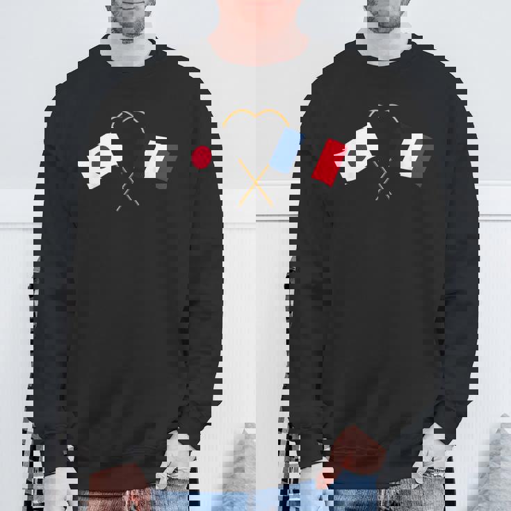 Japanese Flag France Flag フランス遺産 フランスのルーツ 日本の国旗 フランスの国旗 スウェットシャツ 高齢者への贈り物