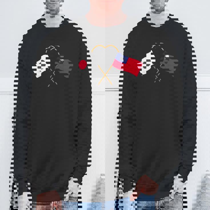 Japanese Flag Taiwanese Flag 台湾の遺産 台湾のルーツ 日本の国旗 台湾の国旗 スウェットシャツ 高齢者への贈り物