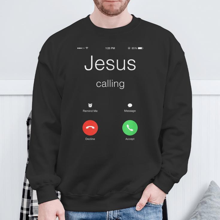 Jesus Calling Jesus Phone クリスチャンtシャツ スウェットシャツ 高齢者への贈り物