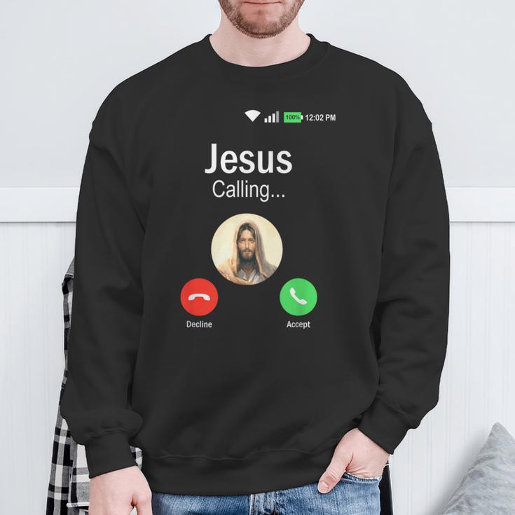 Jesus Is Calling I Jessus Calls An & スウェットシャツ 高齢者への贈り物