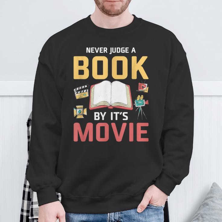 Never Judge A Book By It's Movie Reading Sweatshirt Gifts for Old Men