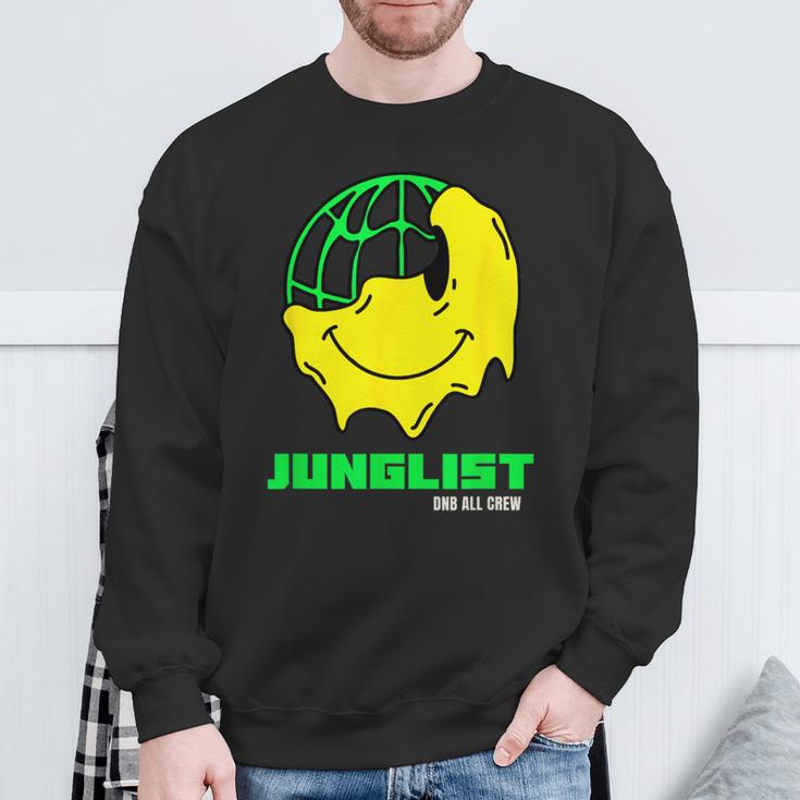 Junglist ドラムとベース Dnb スマイリー スウェットシャツ 高齢者への贈り物