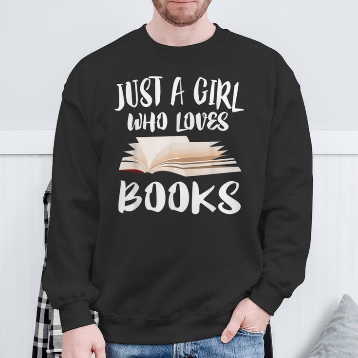 Just A Girl Who Loves Books Reader Lover T-Shirt Sweatshirt Gifts for Old Men